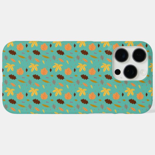 Light Blue Leaf iPhone Case (Rückseite (Horizontal))