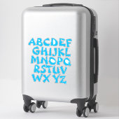Light Blue Letters White Alphabet Wall Aufkleber (Koffer)