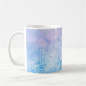 Light Blue Lila Mandala Abstrakt Zen Kaffeetasse (Links)