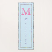 Light Blue Lila Pink Modern Chic Trendy Monogram Yogamatte (Rückseite)