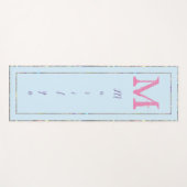 Light Blue Lila Pink Modern Chic Trendy Monogram Yogamatte (Vorderseite (Horizontal))