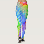Light Blue & Lila Psychedelic Sternexplosion Gefär Leggings (Rückseite)