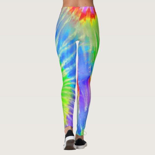 Light Blue & Lila Psychedelic Sternexplosion Gefär Leggings (Rückseite)