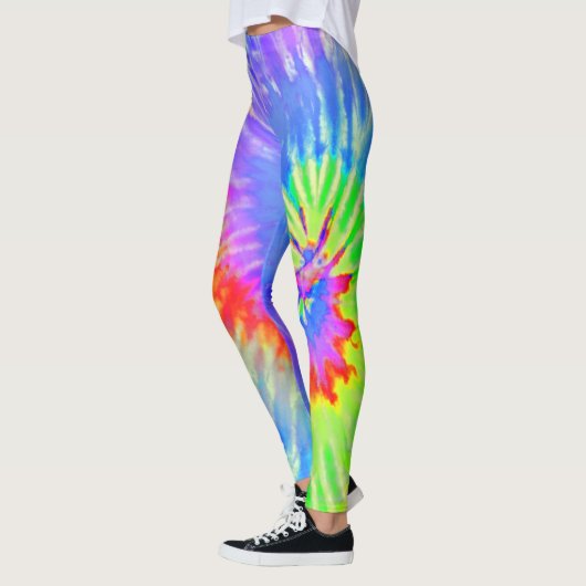 Light Blue & Lila Psychedelic Sternexplosion Gefär Leggings (Links)