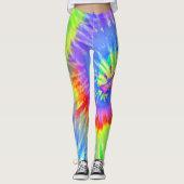 Light Blue & Lila Psychedelic Sternexplosion Gefär Leggings (Vorderseite)