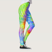 Light Blue & Lila Psychedelic Sternexplosion Gefär Leggings (Rechts)