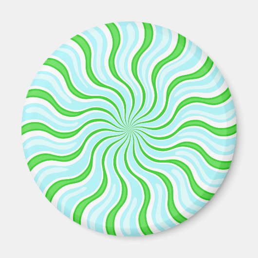 Light Blue & Limon Psychedelic Stripe Magnet (Vorne)
