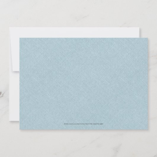 Light Blue Line Einfache RSVP-Karte mit schwarzem  Einladung (Rückseite)