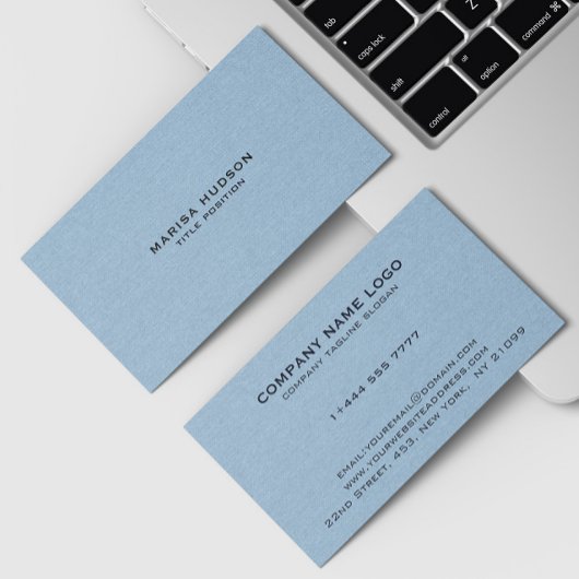 Light blue Linen Fabric Texture Visitenkarte