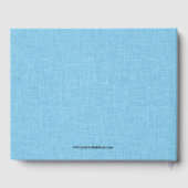 Light Blue Linen Wedgram Gästebuch (Rückseite)