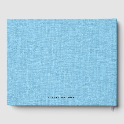 Light Blue Linen Wedgram Gästebuch (Rückseite)