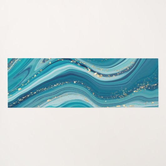 Light Blue Liquid Marmor Yogamatte (Rückseite (Horizontal))