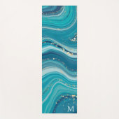 Light Blue Liquid Marmor Yogamatte (Vorderseite)