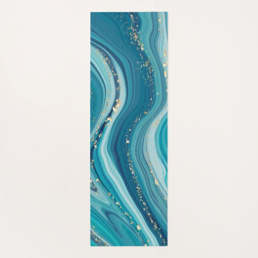 Light Blue Liquid Marmor Yogamatte (Rückseite)