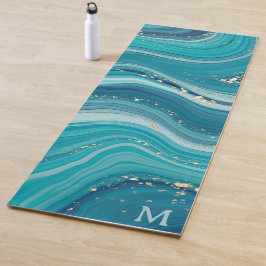 Light Blue Liquid Marmor Yogamatte