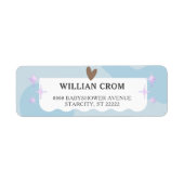 Light Blue Little Star Baby Dusche Rücksendeadress (Vorne)