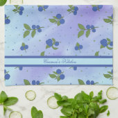 Light Blue Lovely Blueberry Muster Geschirrtuch (Gefaltet)
