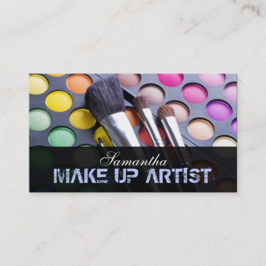 Light Blue Make up Artist Palette Business Card Visitenkarte (Vorderseite)