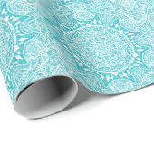 Light Blue Mandala Muster Geschenkpapier (Rolleneckpunkt)