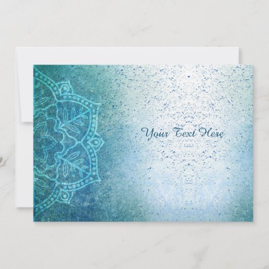 Light Blue Mandala Zen Card Einladung (Vorderseite)