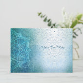 Light Blue Mandala Zen Card Einladung (Stehend Vorderseite)