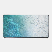 Light Blue Mandala Zen Schreibtischunterlage (Vorderseite)