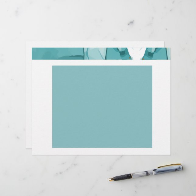 Light Blue Marble Elegant Modern Pattern Briefbogen (Vorderseite/Rückseite Beispiel)