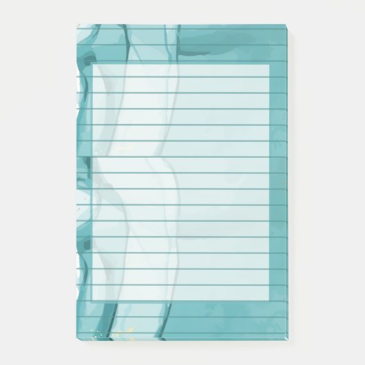 Light Blue Marble Elegant Modern Pattern Post-it Klebezettel (Vorderseite)