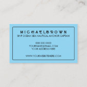 Light Blue Marine Nautical Anchor Visitenkarte (Rückseite)