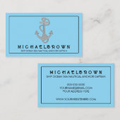 Light Blue Marine Nautical Anchor Visitenkarte (Vorne/Hinten)