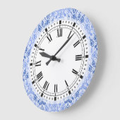 Light Blue marokkanische Casbah Damask Große Wanduhr (Winkel)