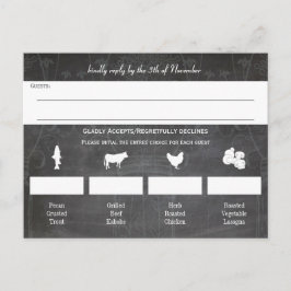 Light Blue Mason Jar Chalkboard Wedding Postkarte