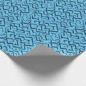 Light Blue Meander Pattern | Modernes Maze Geschenkpapier (Ecke)