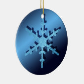 Light Blue Metallic Look Snowflake Schöne Keramik Ornament (Rechts)