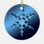 Light Blue Metallic Look Snowflake Schöne Keramik Ornament (Vorne)