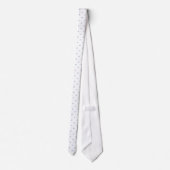 Light Blue Mini Polka Dot Pattern auf Weiß Krawatte (Rückseite)