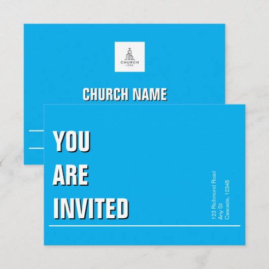 Light Blue Minimal Church laden (Vorne/Hinten)