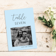 Light Blue Minimal Wedding Tischnummern