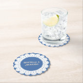 Light Blue Minimalist Paper Wedding Coasters Untersetzer (Vor Ort)
