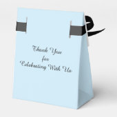 Light Blue Minimalist Wedding Party Names and Date Geschenkschachtel (Rückseite)