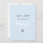 Light Blue Minimalistisch Baby Boy Dusche Einladun Einladung (Vorderseite)