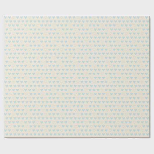 Light Blue Minimalistisch Geometric Herzmuster Geschenkpapier (Flach)