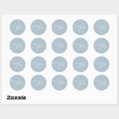 Light Blue Minimalistisch Script Danke Stickers (Blatt)