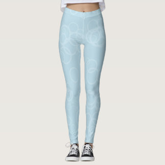 Light Blue mit Circles-Muster Leggings