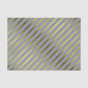 Light Blue mit Diagonal Gold Streifen Seidenpapier