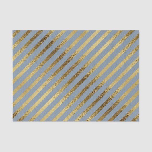 Light Blue mit Diagonal Gold Streifen Seidenpapier (Vorderseite)