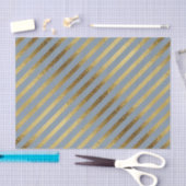 Light Blue mit Diagonal Gold Streifen Seidenpapier (Handwerk)