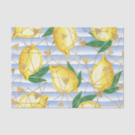 Light Blue mit Geomtric Muster und Lemons Seidenpapier