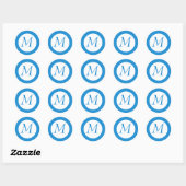 Light Blue Mit Monogramm Sticker (Blatt)