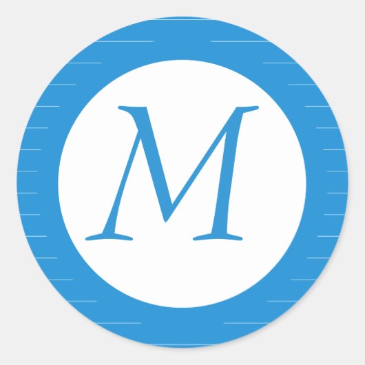 Light Blue Mit Monogramm Sticker (Vorderseite)